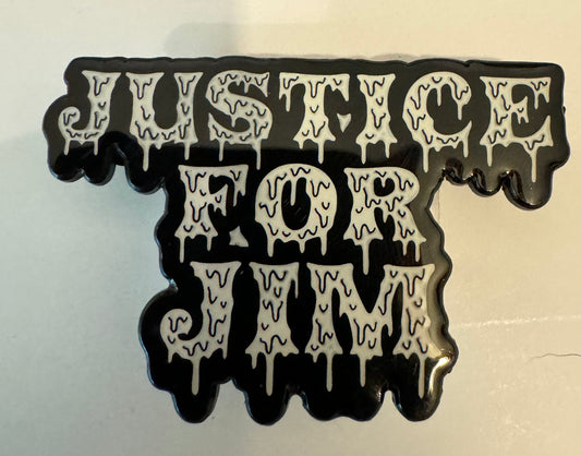 Justice For Jim Enamel Hat Pin(Black&White) By Sp¿der Man Art